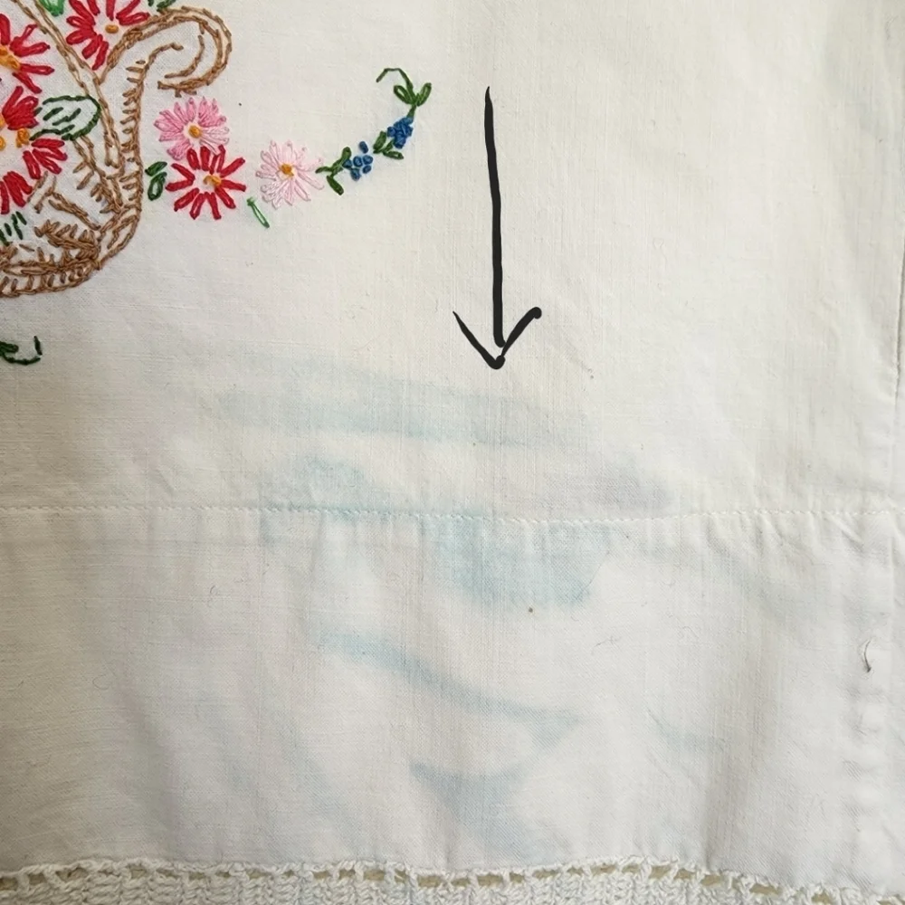 Embroidered Penny's Mrs. Pillowcase with lace edge 20.5 x 30.5 inches